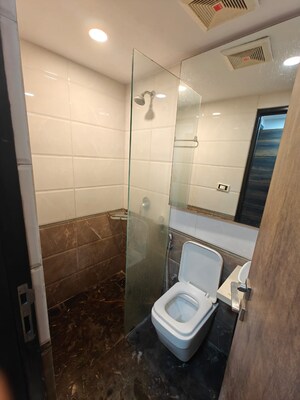 Bathroom in 3 BHK Apartment at DLH Sorrento, Veera Desai Road – for Rent