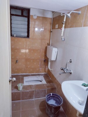 Bathroom in 1 BHK Apartment at Shri Siddhivinayak CHS Haware, Haware City – for Rent