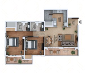 Floor Plan in 2 BHK Apartment at Ace Starlit, Sector 152 – for Sale