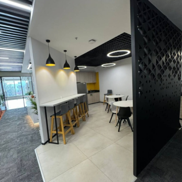 Kitchen in  Co-working Space at Milestone 32nd Avenue, Jalvayu Vihar – for Rent