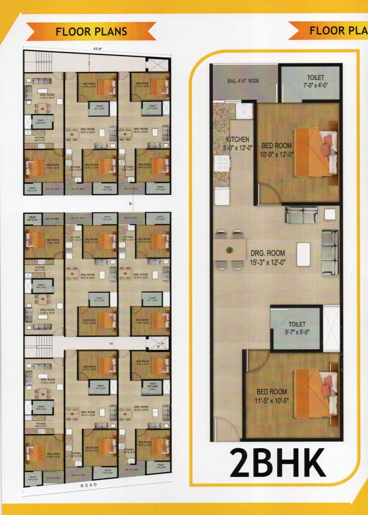 Floor Plan, sector 73 3 Bedroom 1352 Sq.Ft. Builder Floor In Sector 73 Noida 9245592