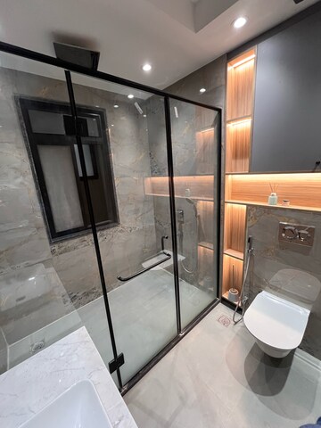 Bathroom in 3 BHK Builder Floor at Ansal Sushant Lok I, Sector 43 – for Rent