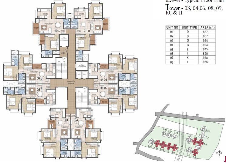 Master Plan, prestige-primrose-hills 2 Bedroom 631 Sq.Ft. Apartment In Banashankari 6th Stage Bangalore 9247292