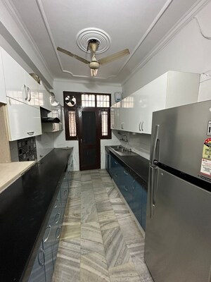 Kitchen in 2 BHK Builder Floor at Ansal Sushant Lok I, Sector 43 – for Rent