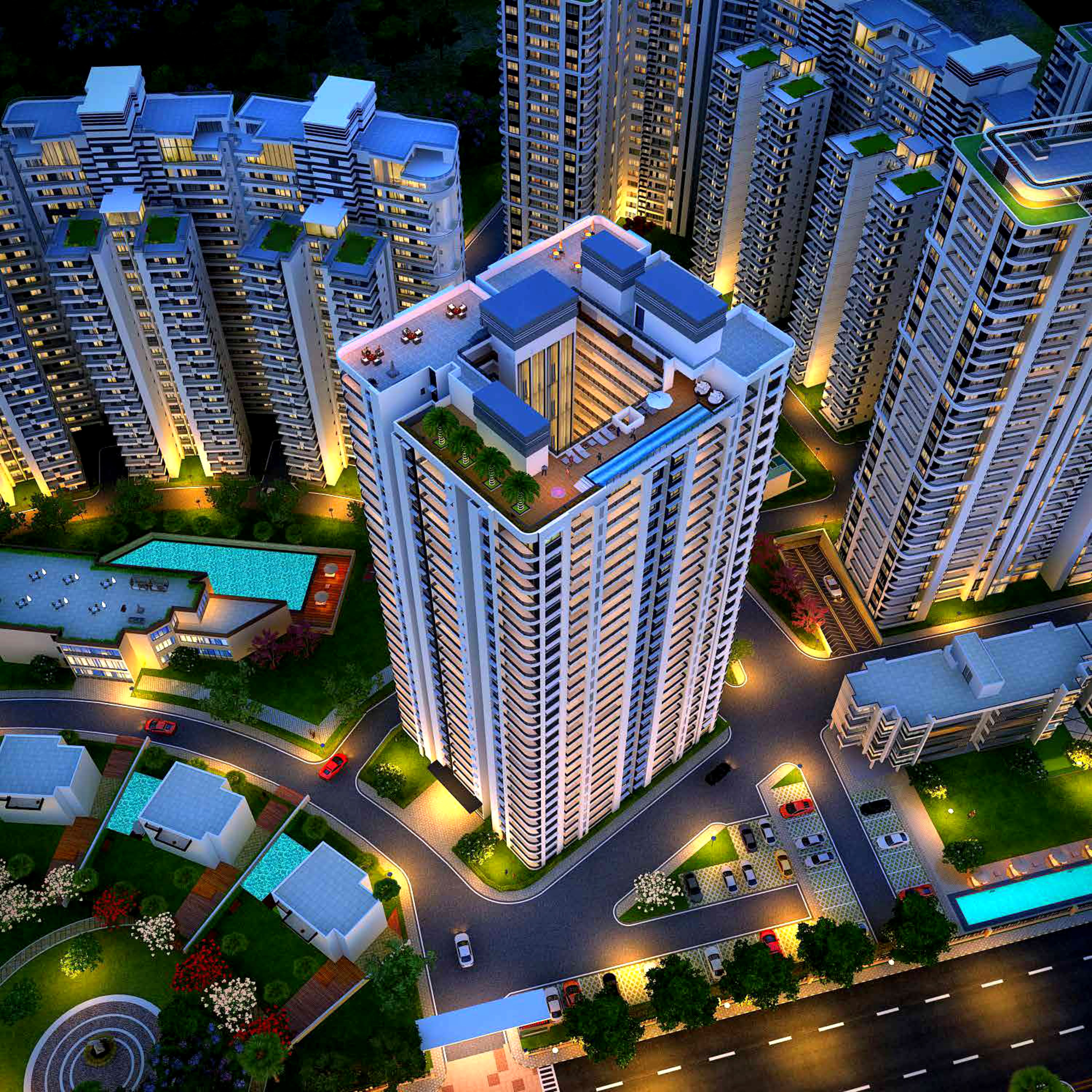 3 BHK + Pooja Room Apartment For Sale in Le Solitairian City