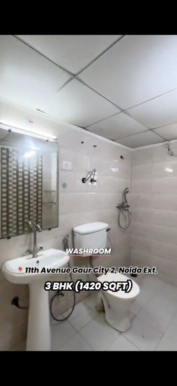 Bathroom in 3 BHK Apartment at Gaur City 2 - 11th Avenue, Sector 16c Greater Noida – for Sale