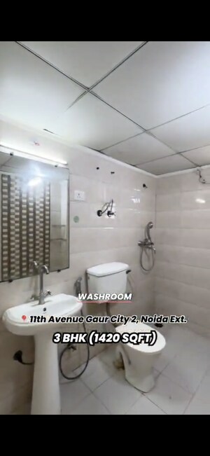 Bathroom in 3 BHK Apartment at Gaur City 2 - 11th Avenue, Sector 16c Greater Noida – for Sale