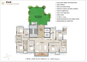 Floor Plan in 5 BHK Apartment at Bharat Primavistas, Vile Parle West – for Sale