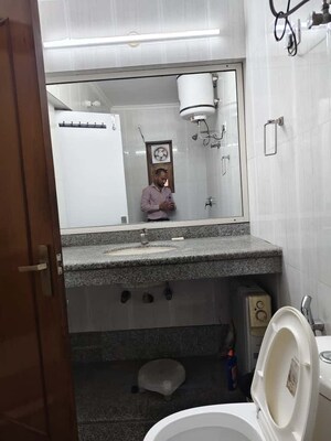 Bathroom in 2 BHK Apartment at Vasant Kunj – for Rent