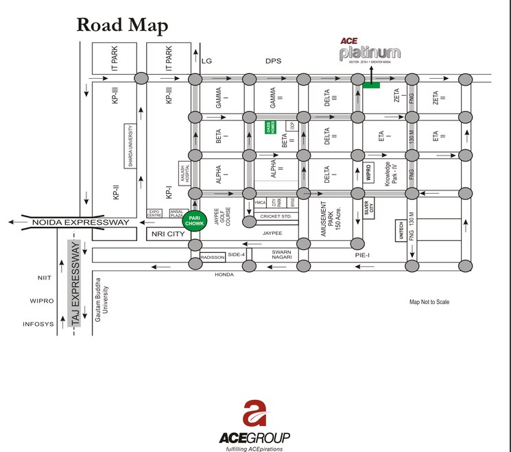 Map Location, ace-platinum 4 Bedroom 1950 Sq.Ft. Apartment In Zeta I Greater Noida Greater Noida 9250458