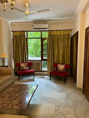 Living Room in 3 BHK Builder Floor at Boutique Residential Apartments C-253, Defence Colony – for Rent