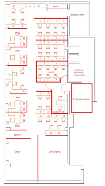 Floor Plan in  Office Space at Vikram Nandadeep, Senapati Bapat Road – for Rent
