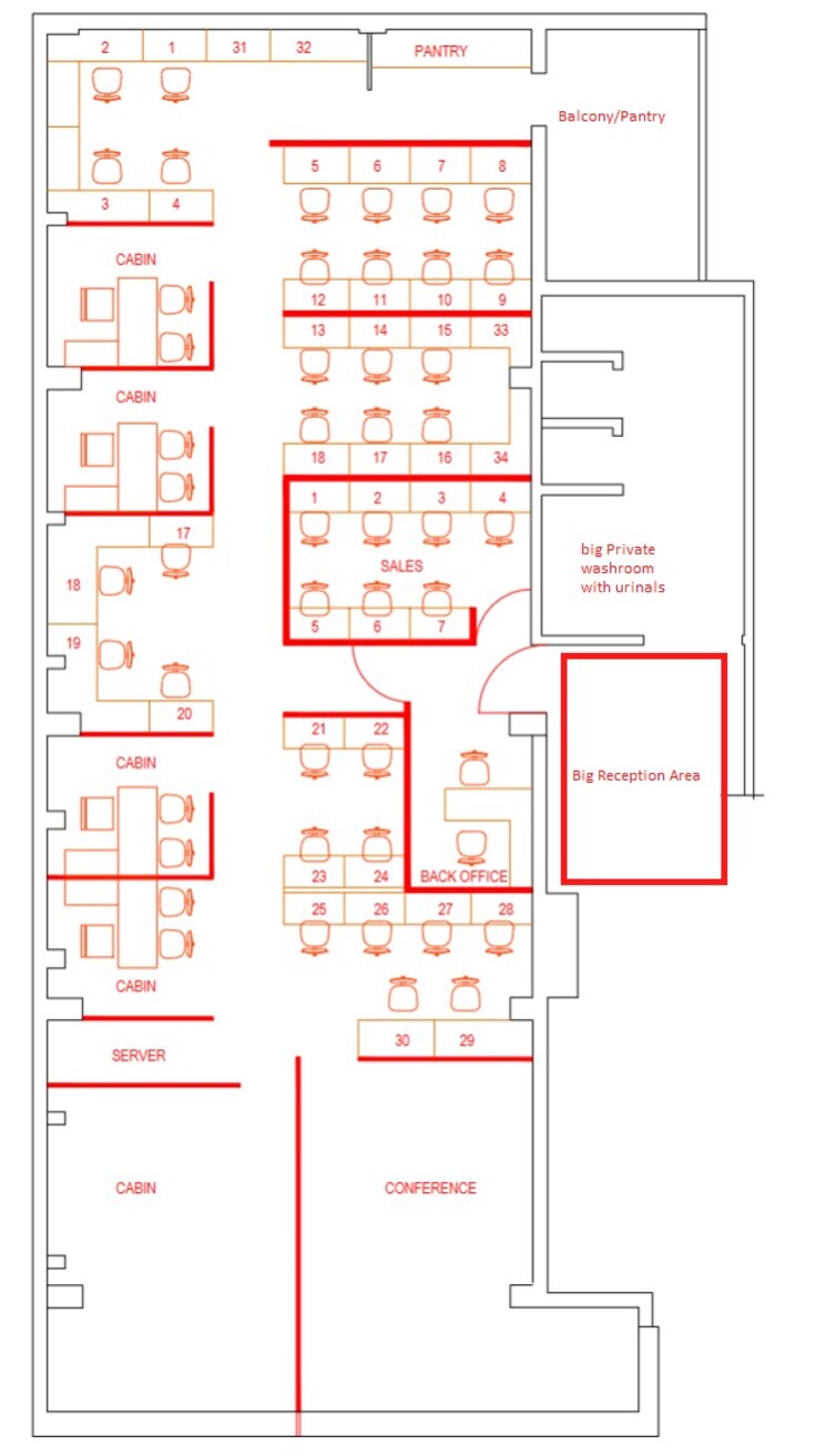 Floor Plan, vikram-nandadeep Commercial Office Space 3500 Sq.Ft. In Senapati Bapat Road Pune 9251020