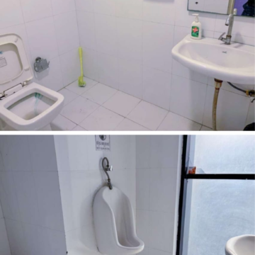 Bathroom in  Office Space at Vibhuti Khand – for Rent