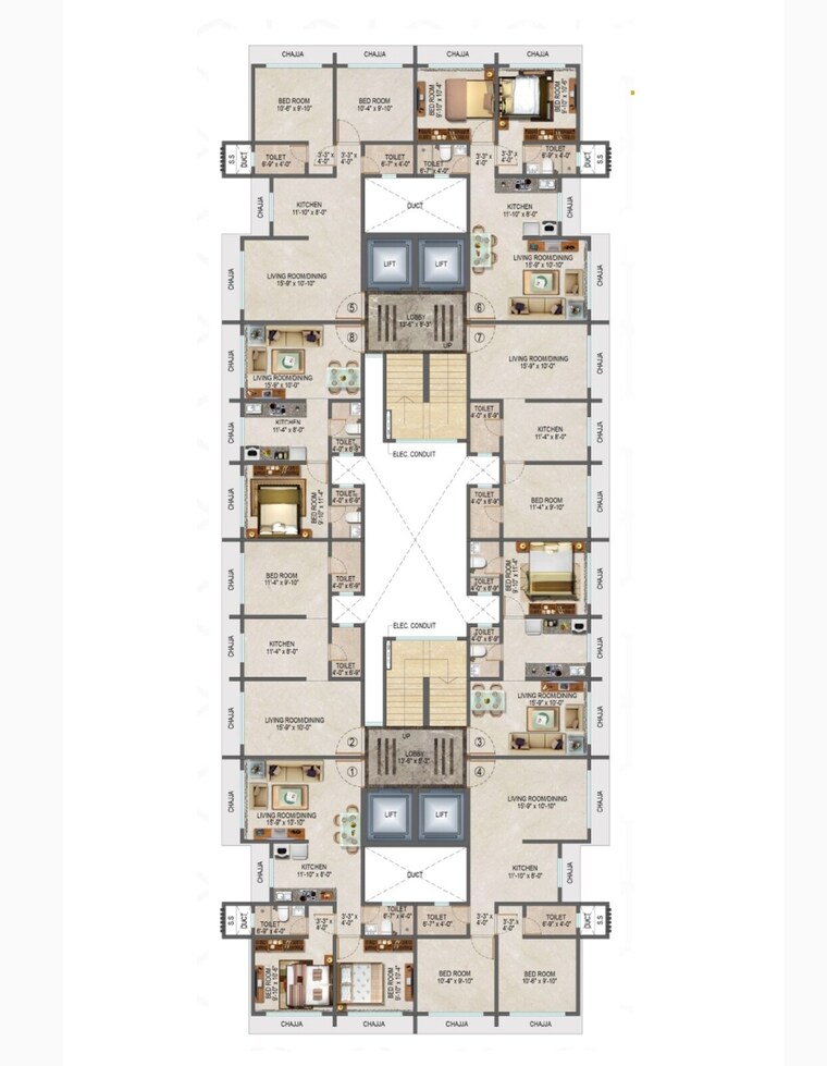 Floor Plan, jankalyan nagar 1 Bedroom 432 Sq.Ft. Apartment In Jankalyan Nagar Mumbai 9251329