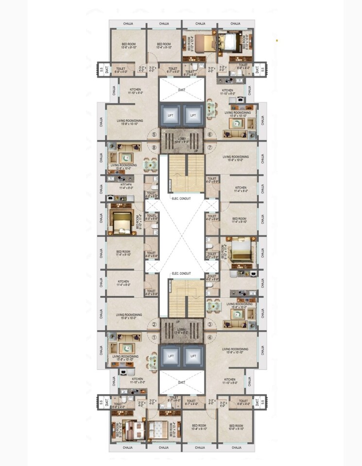 Floor Plan, jankalyan nagar 1 Bedroom 650 Sq.Ft. Apartment In Jankalyan Nagar Mumbai 9251332