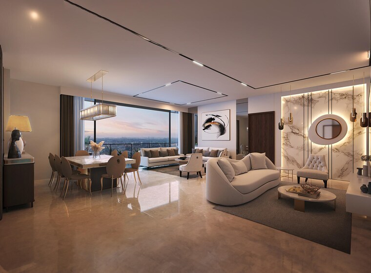 Living Room, signature-global-titanium-spr 3.5 Bedroom 2780 Sq.Ft. Apartment In Sector 71 Gurgaon 9252138