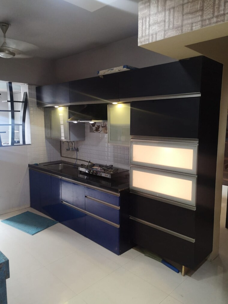 Kitchen, blue-berry 3 Bedroom 1400 Sq.Ft. Apartment In Kharadi Pune 9253105
