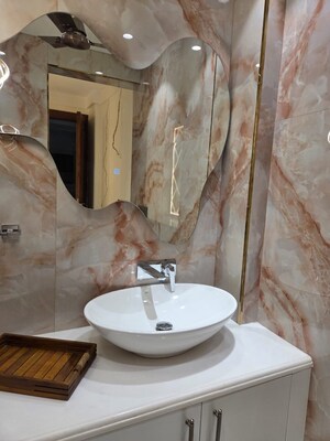 Bathroom in 2 BHK Builder Floor at Boutique Residential Apartments C-253, Defence Colony – for Rent