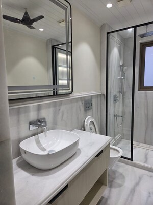 Bathroom in 2 BHK Builder Floor at Boutique Residential Apartments C-253, Defence Colony – for Rent