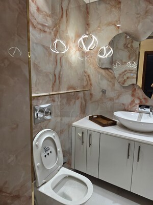 Bathroom in 2 BHK Builder Floor at Boutique Residential Apartments C-253, Defence Colony – for Rent