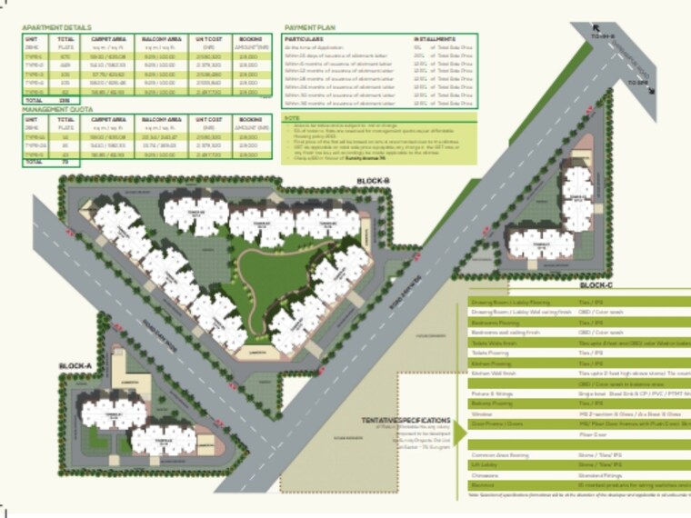 Master Plan, suncity-avenue-76 2 Bedroom 735 Sq.Ft. Apartment In Sector 76 Gurgaon 9254548