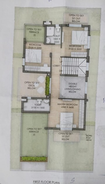 Floor Plan in 4 BHK Villa at New Town – for Sale