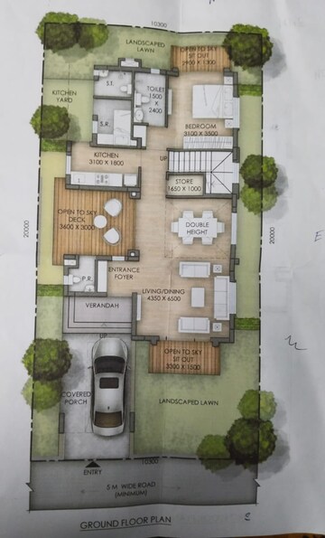 Floor Plan in 4 BHK Villa at New Town – for Sale