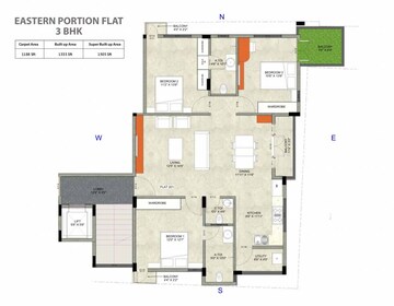 Floor Plan in 3 BHK Apartment at Shivaji Nagar – for Sale