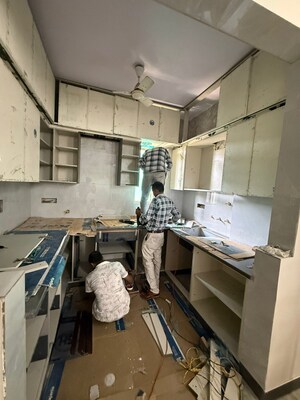 Kitchen in 3 BHK Apartment at Navbharat Apartments, Paschim Vihar – for Rent