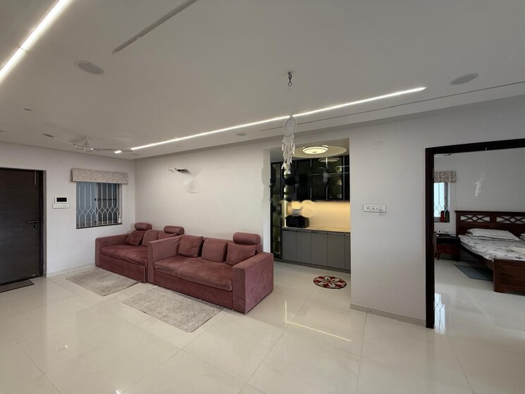 Living Room, frontline-seven 3 Bedroom 1950 Sq.Ft. Apartment In Kokapet Hyderabad 9257167