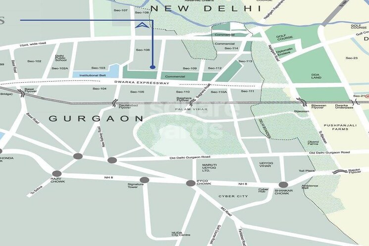 Map Location, paras-dews 3 Bedroom 1762 Sq.Ft. Apartment In Sector 106 Gurgaon 9257872