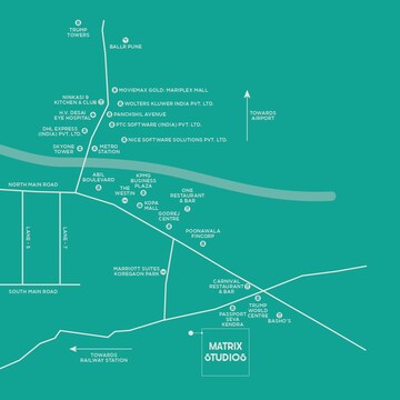 Studio Apartment – Map Location View at Marvel Matrix Studios, Mundhwa - for Sale