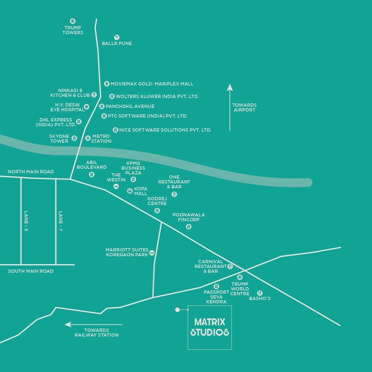 Map Location, marvel-matrix-studios Studio 345 Sq.Ft. Apartment In Mundhwa Pune 9258999