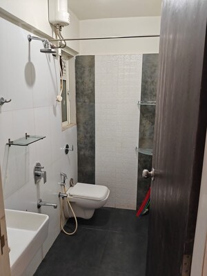 Bathroom in 1 BHK Apartment at Gurukrupa Marina Enclave, Malad West – for Rent