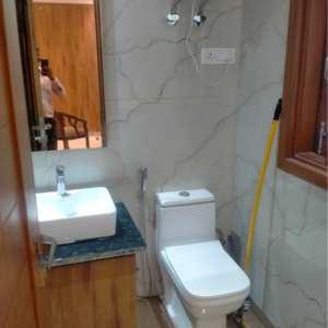 Bathroom in 1 RK Builder Floor at Malviya Nagar – for Rent