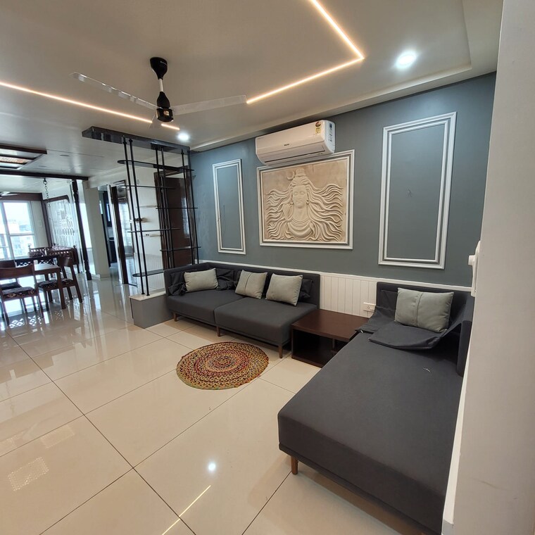 Living Room, trendset-jayabheri-elevate 3 Bedroom 2235 Sq.Ft. Apartment In Madhapur Hyderabad 9261243