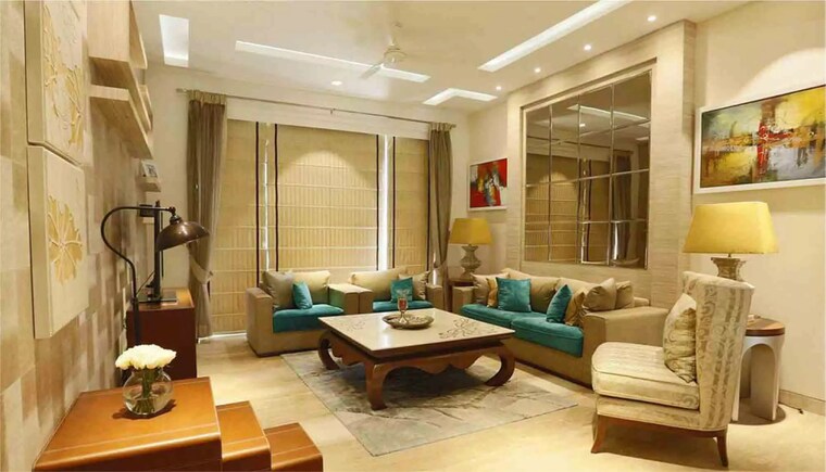 Living Room, ambience-creacions 3 Bedroom 1860 Sq.Ft. Apartment In Sector 22 Gurgaon 9261583