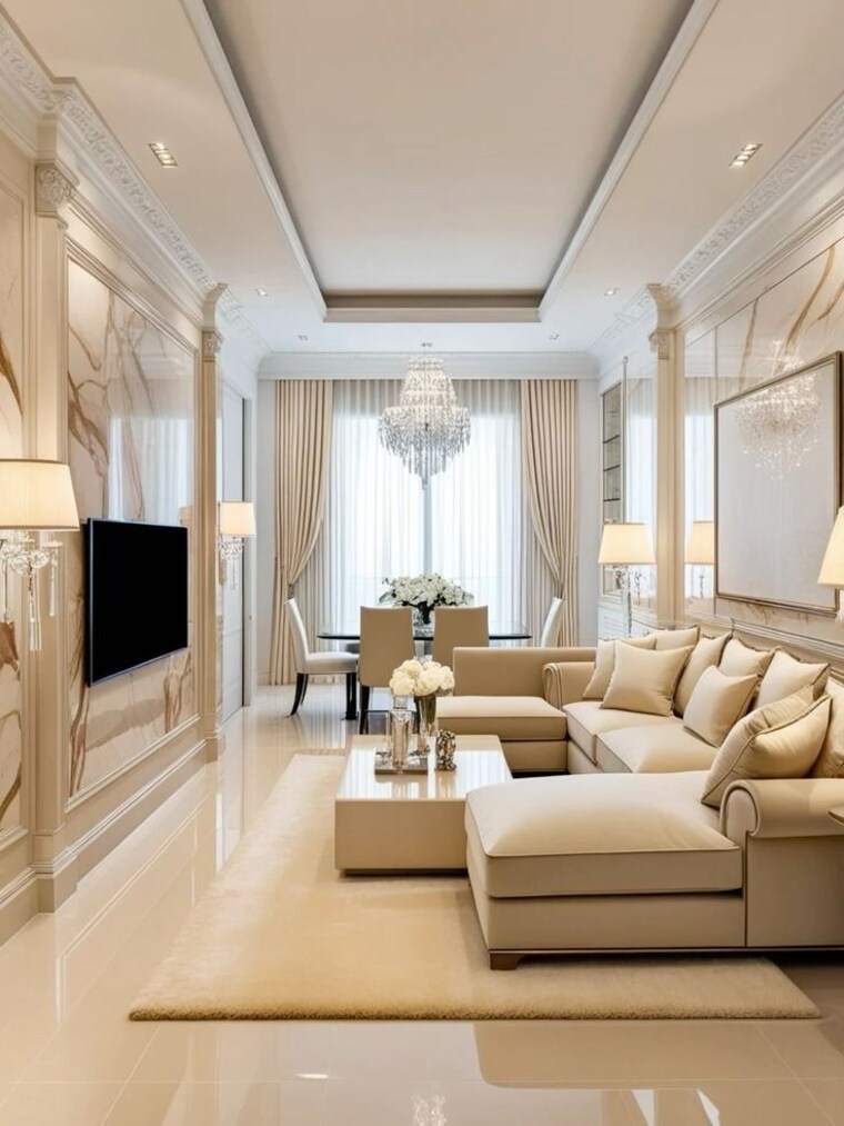 Living Room, m3m-capital 3 Bedroom 1665 Sq.Ft. Apartment In Sector 113 Gurgaon 9262107