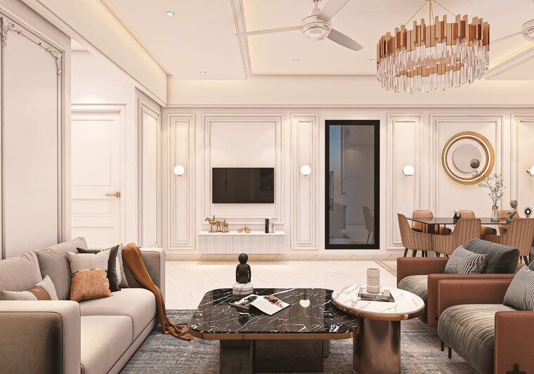 Living Room, alaknanda-maxxus-eden-estate 3 Bedroom 1800 Sq.Ft. Builder Floor In Ghazipur Zirakpur 9262813