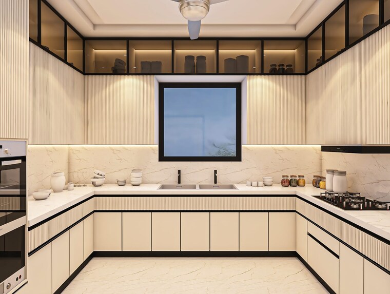 Kitchen, alaknanda-maxxus-eden-estate 3 Bedroom 1800 Sq.Ft. Builder Floor In Ghazipur Zirakpur 9262813