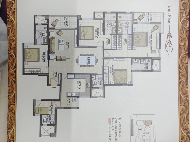 Floor Plan, prestige-pine-wood 4 Bedroom 2502 Sq.Ft. Apartment In Koramangala Bangalore 9263129