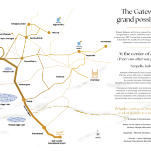 3.5 BHK Apartment – Map Location View at Brigade Gateway, Gowlidoddy - for Sale