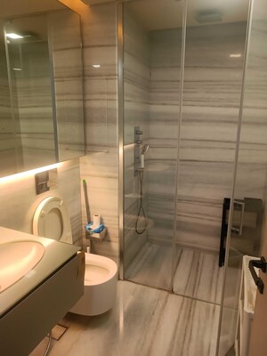 Bathroom in 4 BHK Apartment at Lodha World Crest, Worli – for Rent