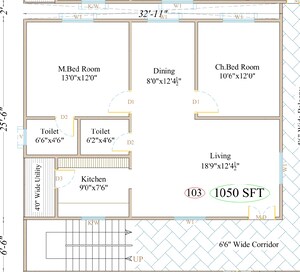 Floor Plan in 3 BHK Apartment at Nallagandla – for Sale
