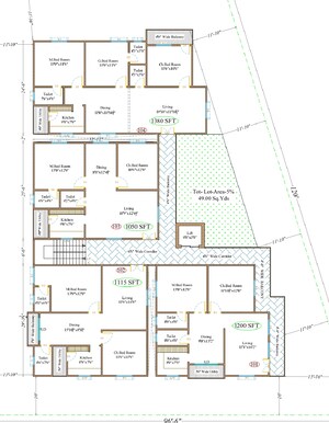 Floor Plan in 3 BHK Apartment at Nallagandla – for Sale