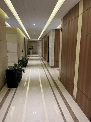 Building Lobby in 4 BHK Apartment at Raheja Atlantis, Lower Parel – for Rent