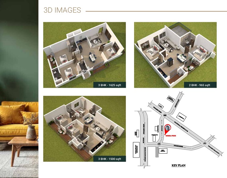 Floor Plan, bejai 3 Bedroom 2075 Sq.Ft. Apartment In Bejai Mangalore 9265188