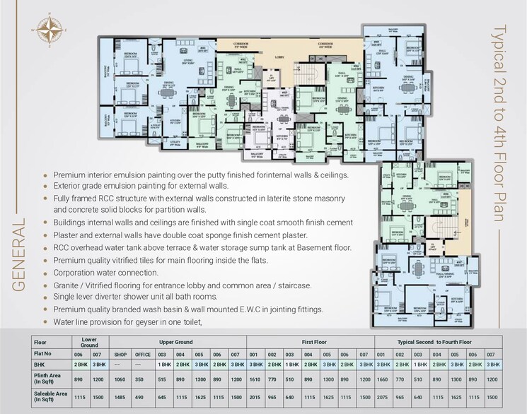 Master Plan, bejai 3 Bedroom 2075 Sq.Ft. Apartment In Bejai Mangalore 9265188