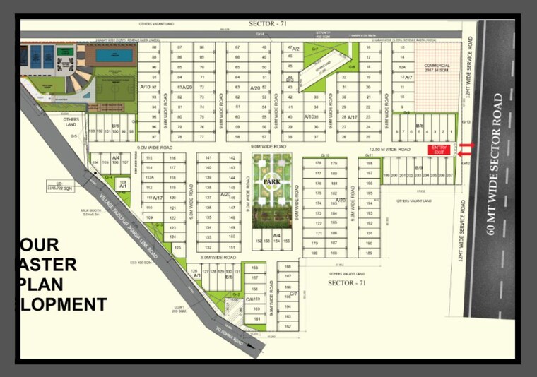 Map Location, sector 71 3 Bedroom 1600 Sq.Ft. Builder Floor In Sector 71 Gurgaon 9266702
